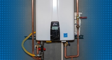 A modern tankless water heater, showcasing energy-efficient water heating solutions