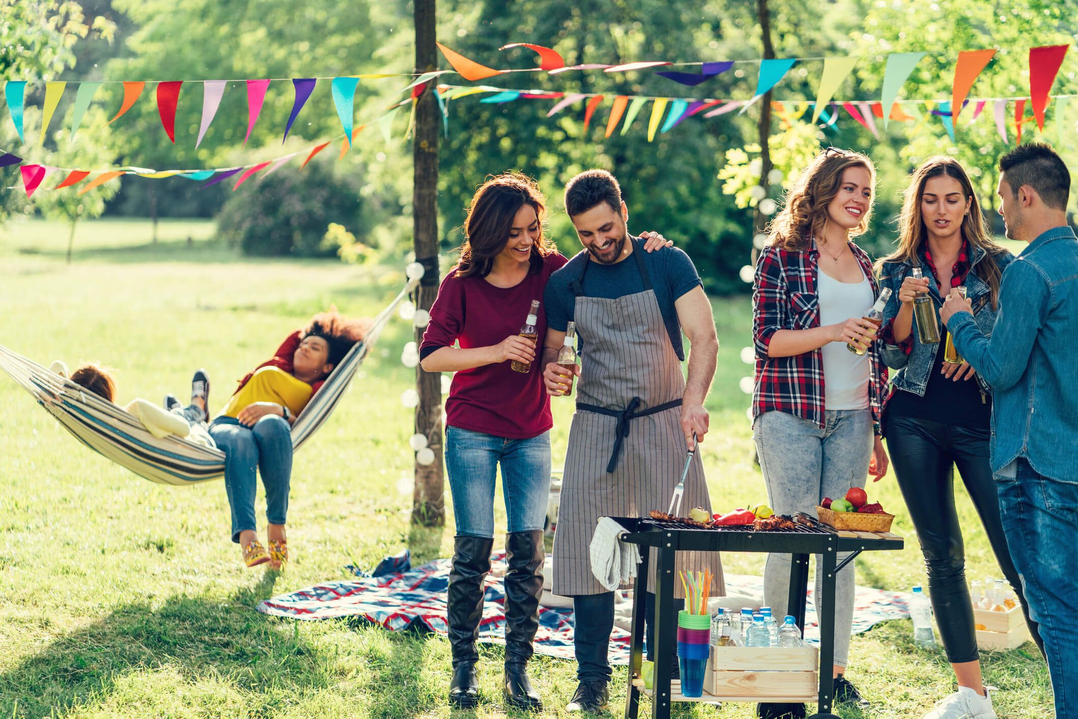 family outdoor barbecue